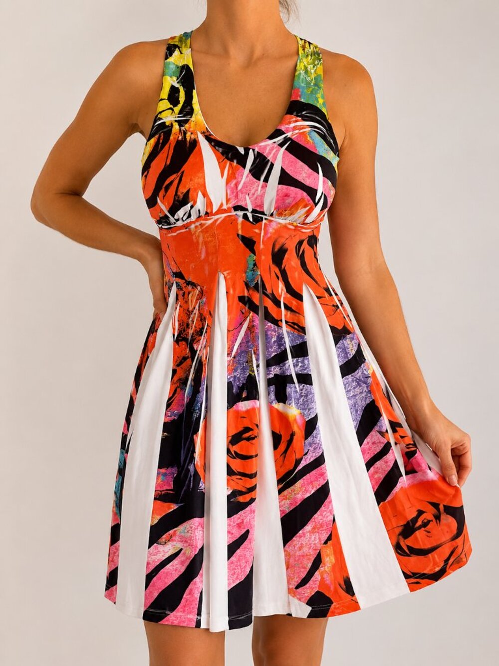 WURL Topical Fit & Flare Sundress with Crochet Racerback Size Small